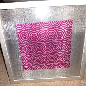 Pink & silver Framed wall decor